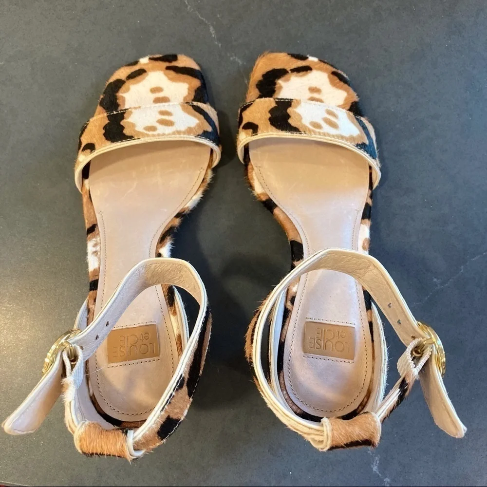 NWT Gabrie Ankle Strap Sandal LOUISE ET CIE sz 6 calf hair